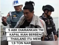 Kapal Ikan Berbendera Thailand Ditangkap TNI AL Bawa 1,9 Ton Narkoba Senilai Rp 7 Trilun 