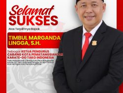 Timbul Marganda Lingga Resmi Dikukuhkan sebagai Ketua Pengcab Tako Indonesia Pematangsiantar