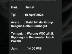 Halal Bihalal Grup Qolbu Sumbagut: Silaturahmi 200 Anggota di Warung VOC Lubuk Pakam, Hari Ini Jam 2 Siang