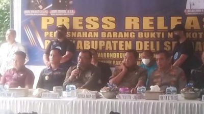 BNNK Deli Serdang Berhasil Musnahkan 2 Kg Sabu Kurir Bandara Kualanamu