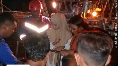 30 Warga Terjebak di Wahana Pasar Malam Lau Dendang, Tim Gabungan Damkar dan Rescue Evakuasi di Tengah Malam